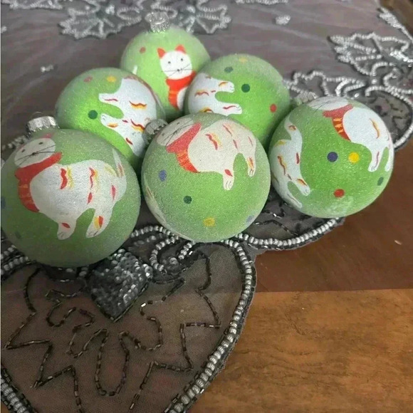 6  beautiful vintage rare Christmas cat ornaments - Picture 2 of 5